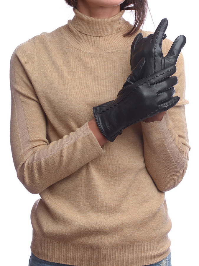 женские перчатки большой размер овечья кожа / шерсть 