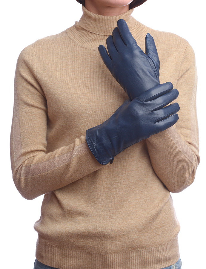 женские перчатки овечья кожа / флис