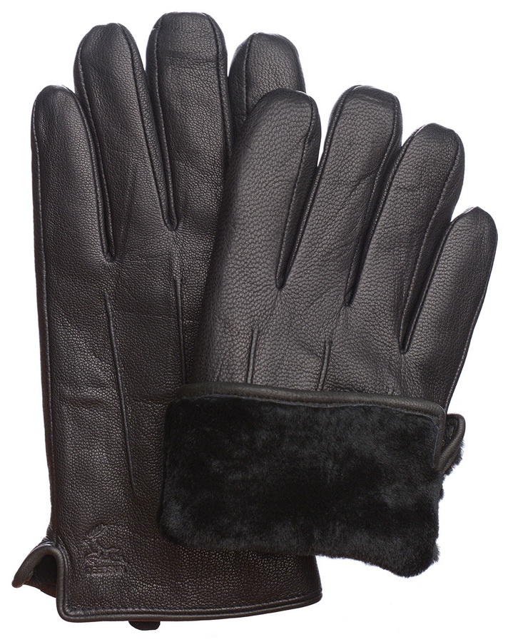 мужские перчатки кожа оленя / натуральный мех (мутон) 