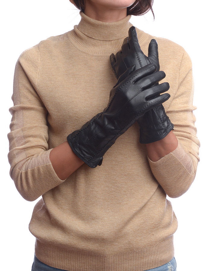 женские перчатки удлиненные овечья кожа / шерсть 