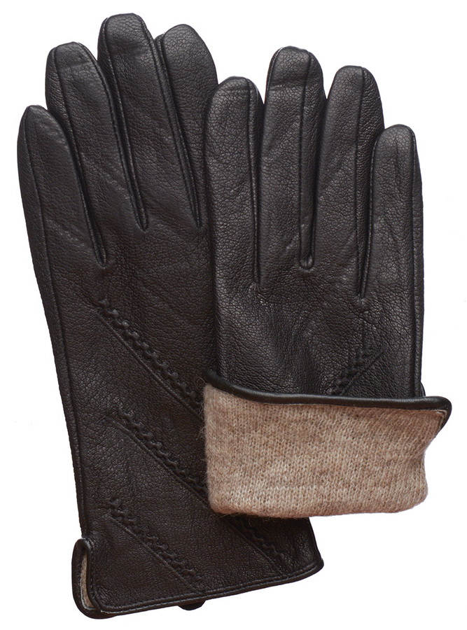 женские перчатки кожа оленя / шерсть 