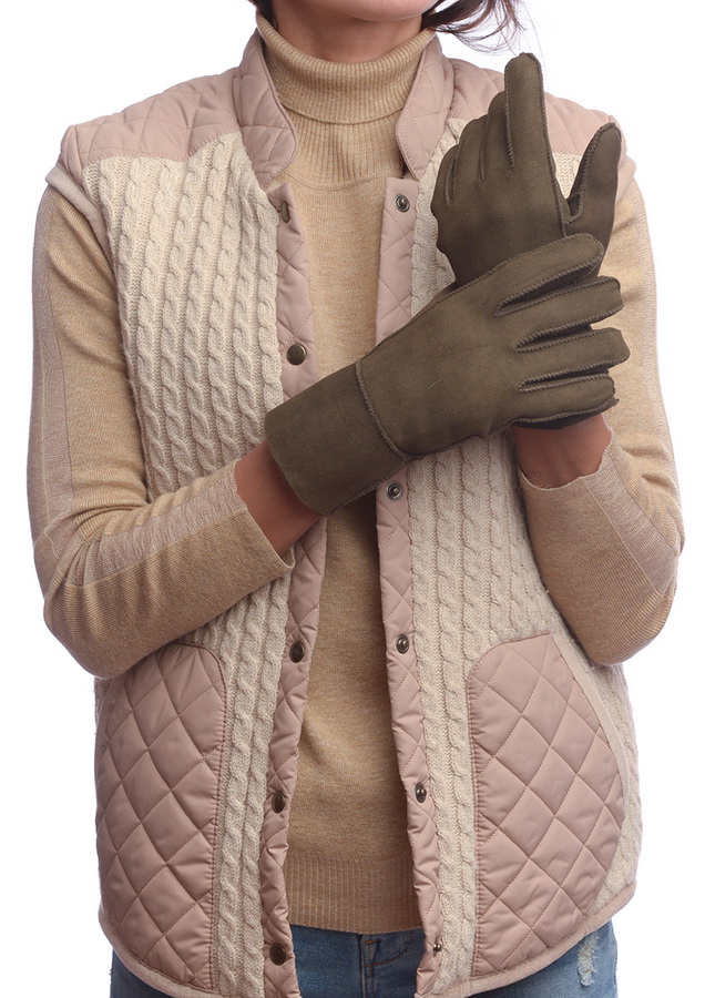 перчатки женские  дубленка/мутон