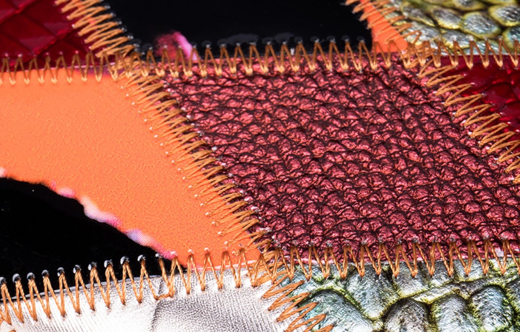 женский кошелек пэчворк  натуральная кожа лак тайвань