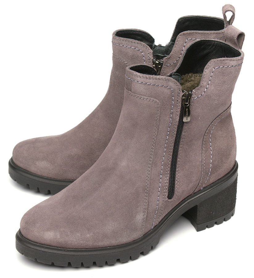 женские полусапоги натур кожа (велюр)/ шерсть росвест россия