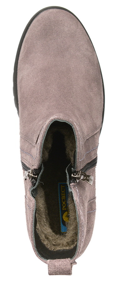 женские полусапоги натур кожа (велюр)/ шерсть росвест россия