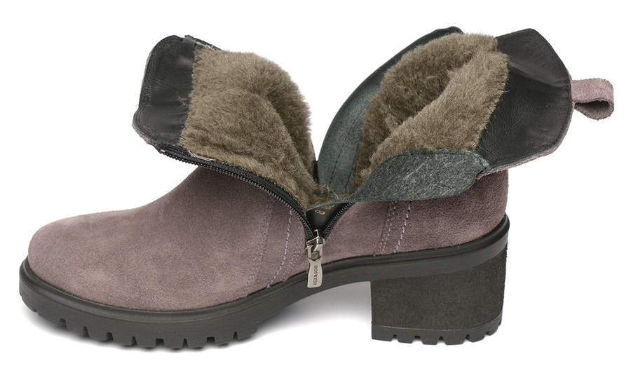 женские полусапоги натур кожа (велюр)/ шерсть росвест россия