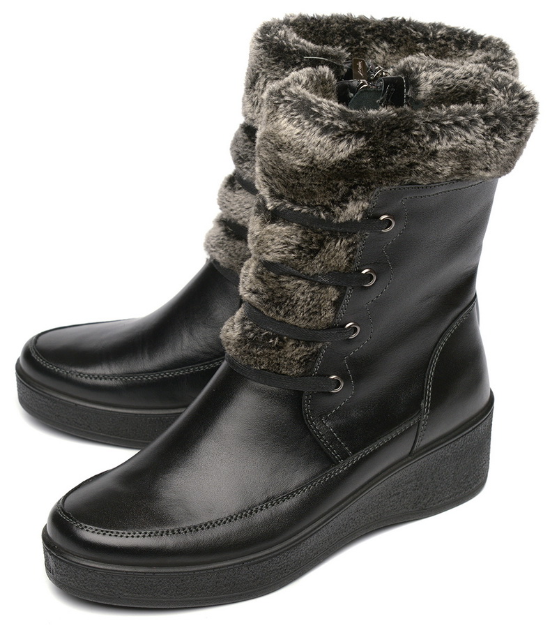 женские полусапоги натуральная кожа  / шерсть марко беларусь