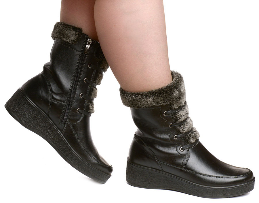 женские полусапоги натуральная кожа  / шерсть марко беларусь