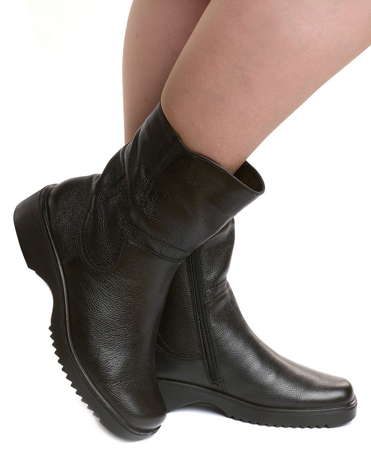 женские полусапоги натуральная кожа  / натуральный мех марко беларусь