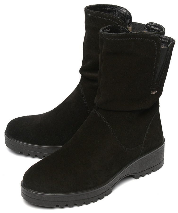 женские полусапоги натуральная кожа (велюр)  / шерсть марко беларусь