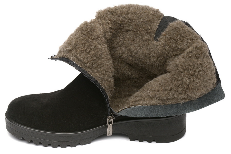 женские полусапоги натуральная кожа (велюр)  / шерсть марко беларусь