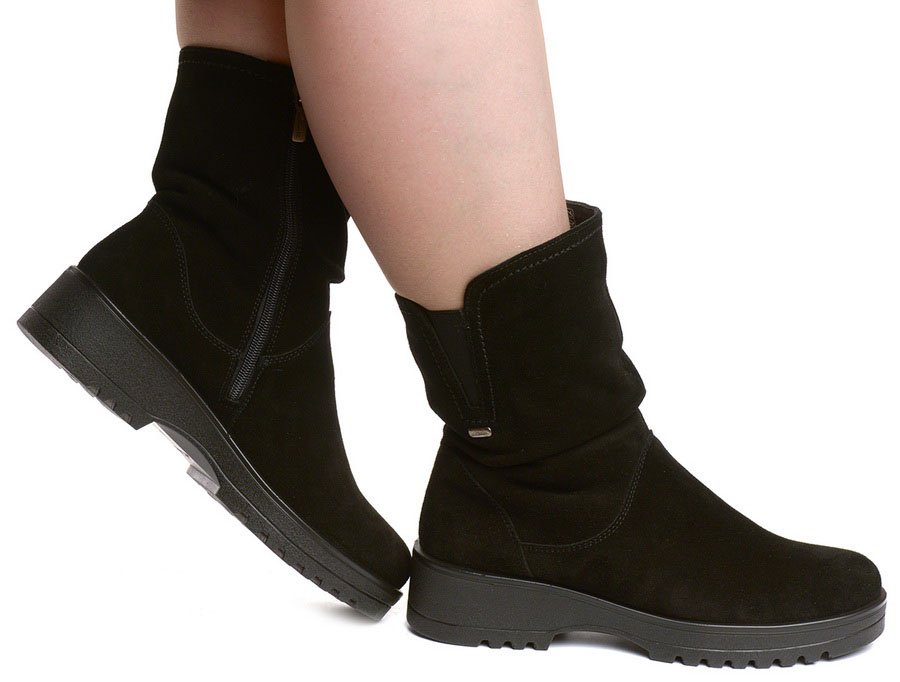 женские полусапоги натуральная кожа (велюр)  / шерсть марко беларусь