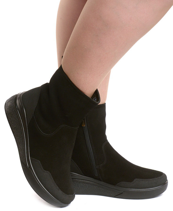 женские ботинки натуральная кожа (велюр)  / шерсть марко беларусь