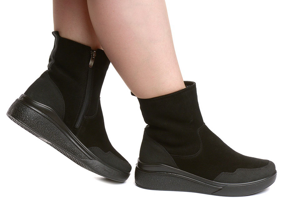 женские ботинки натуральная кожа (велюр)  / шерсть марко беларусь