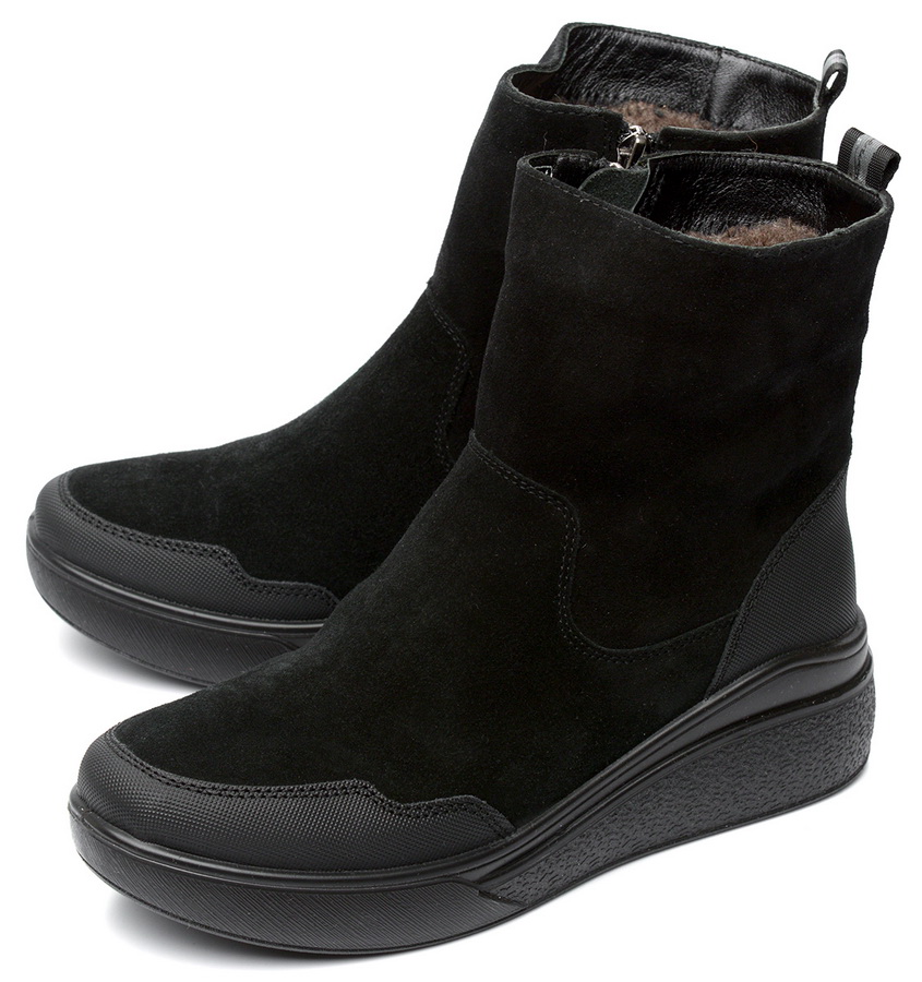 женские ботинки натуральная кожа (велюр)  / шерсть марко беларусь