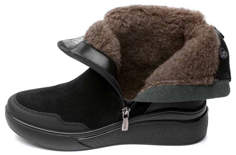 женские ботинки натуральная кожа (велюр)  / шерсть марко беларусь