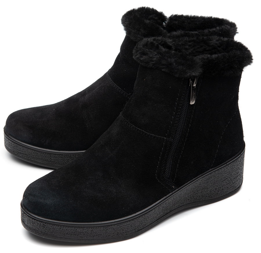 женские ботинки натуральная кожа (велюр)  / шерсть марко беларусь