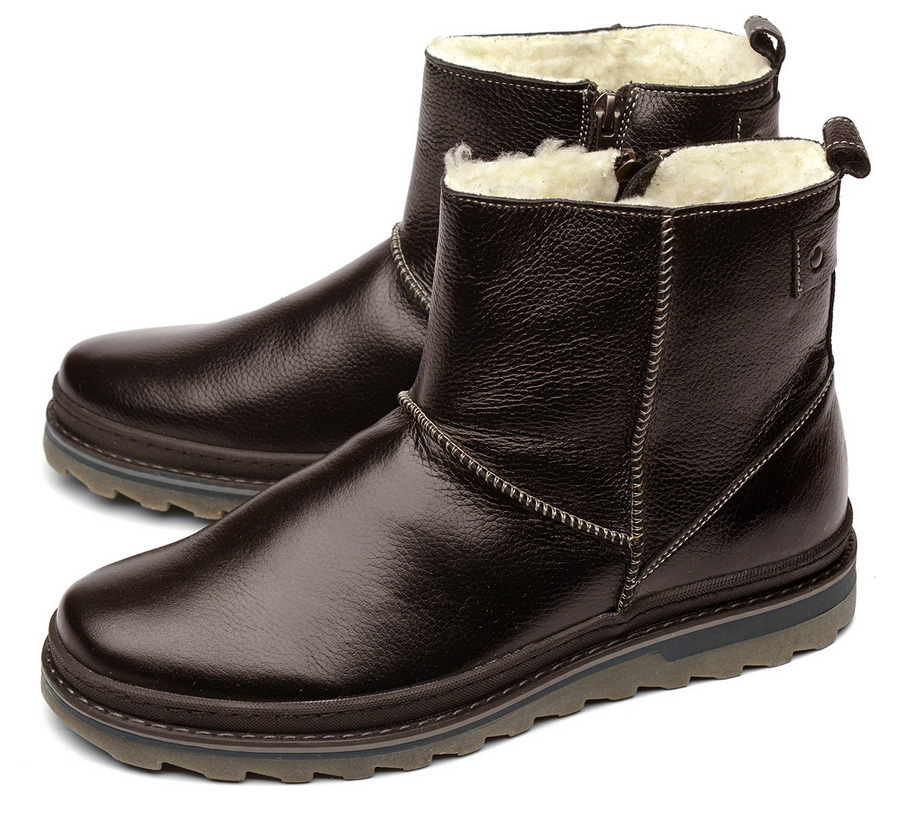 мужские полусапоги натуральная кожа / шерсть corvetto 