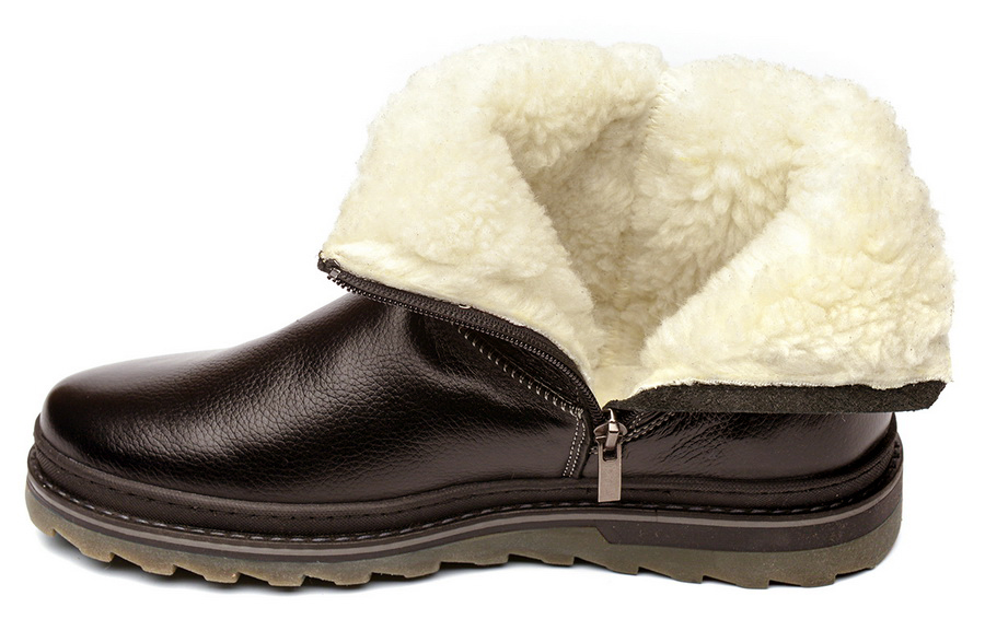 мужские полусапоги натуральная кожа / шерсть corvetto 