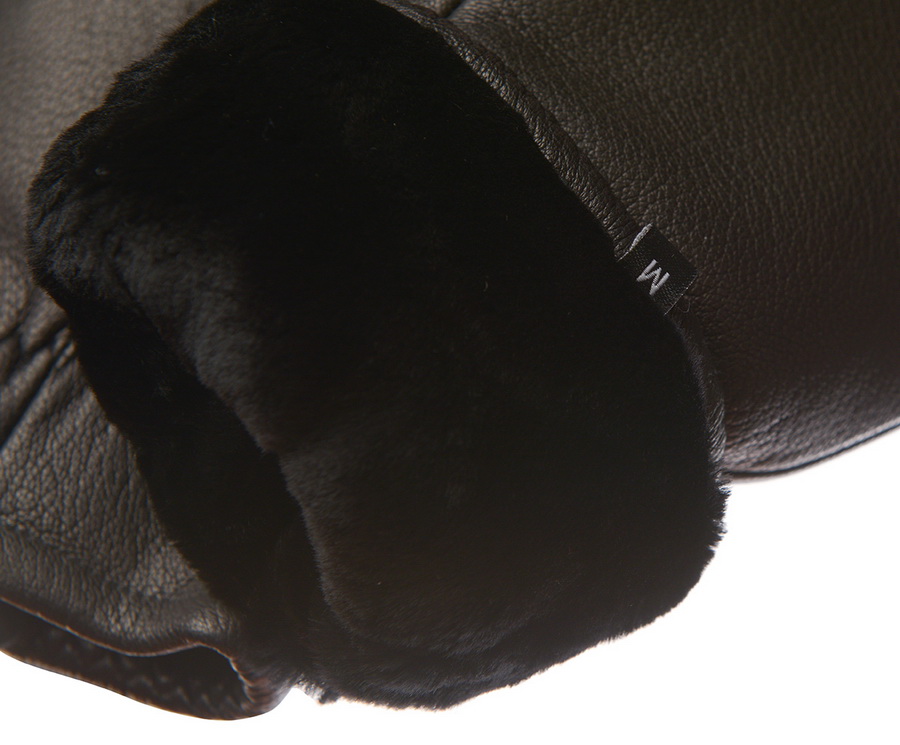 варежки мужские натуральная кожа / натуральный мех (мутон) 