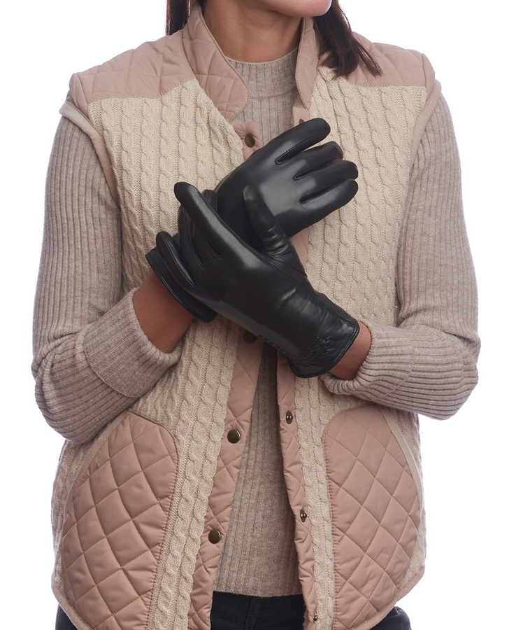 женские перчатки кожа ягненка / натуральный мех (цигейка) gloves