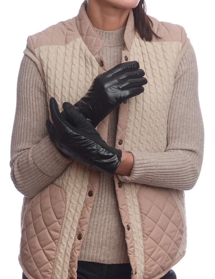 женские перчатки трикотаж на флисе