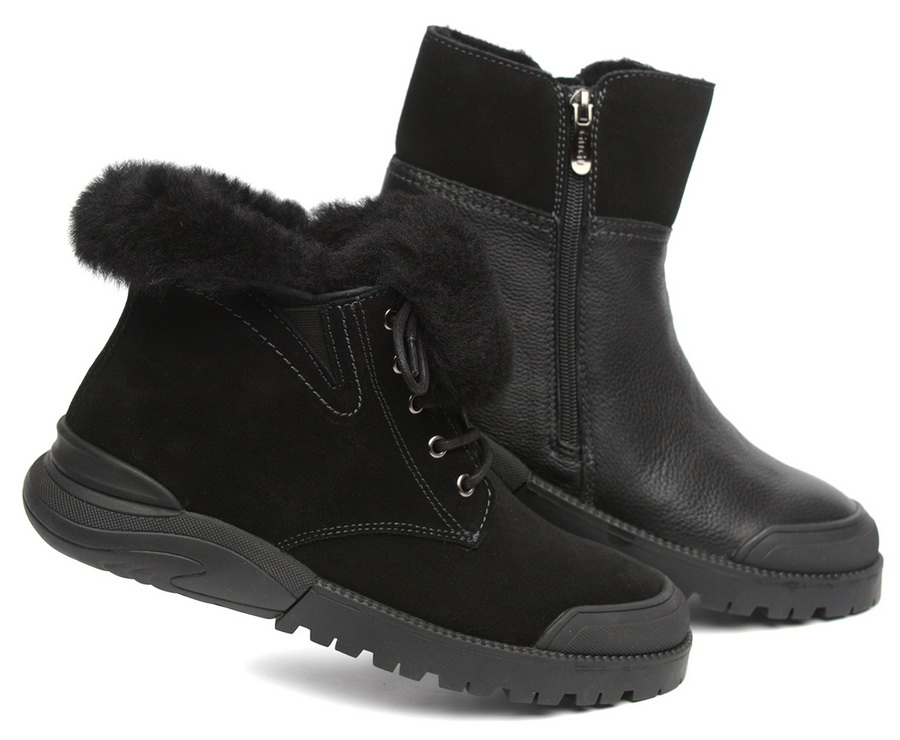 женские ботинки натуральная кожа (велюр) натуральный мех gugu германия