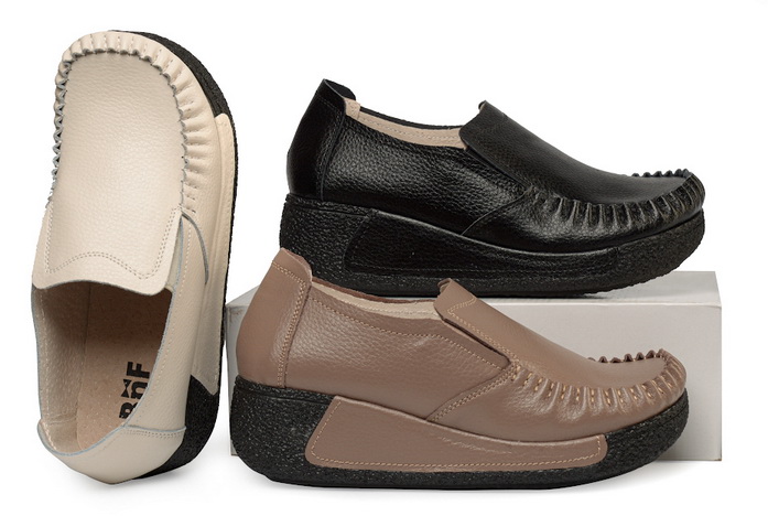 женские мокасины на танкетке натуральная кожа binifoot/bnf тайвань