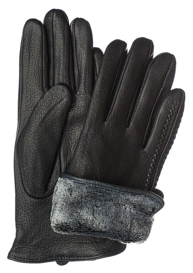 женские перчатки кожа оленя / флис