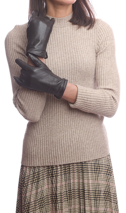 женские перчатки кожа ягненка / шерсть