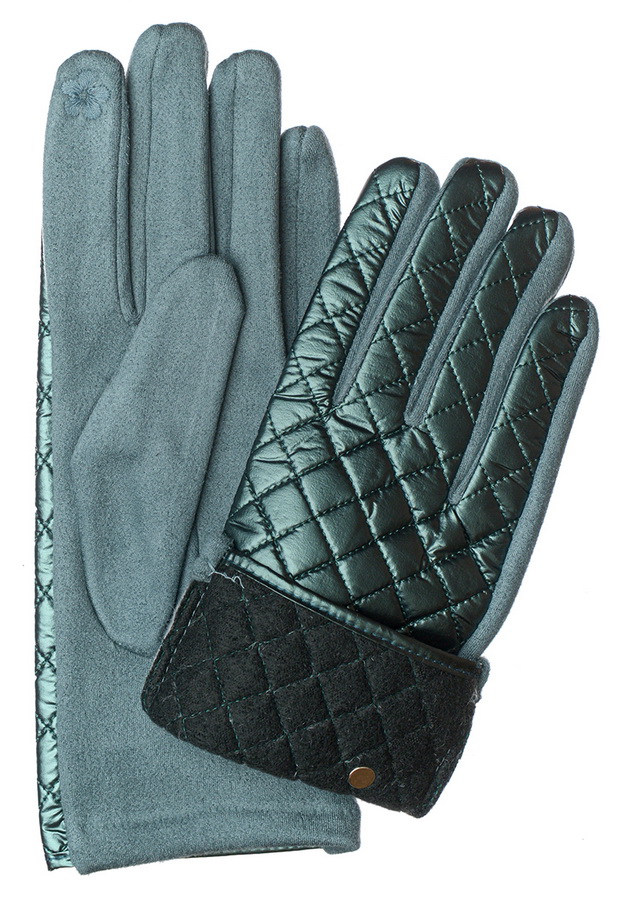 женские перчатки трикотаж ромб на флисе