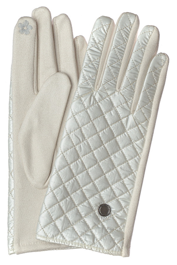 женские перчатки трикотаж ромб на флисе