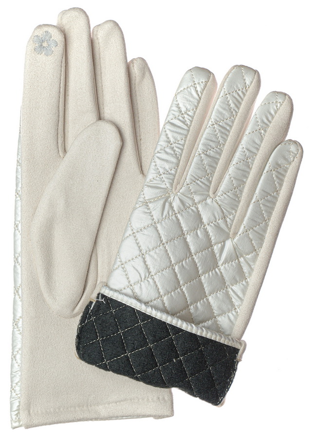 женские перчатки трикотаж ромб на флисе