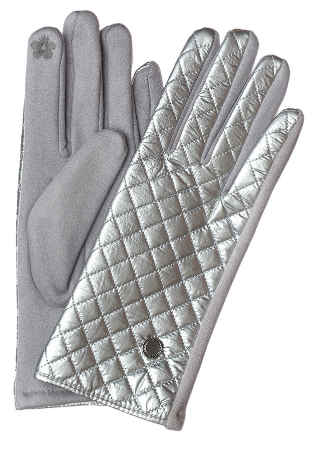 женские перчатки трикотаж ромб на флисе