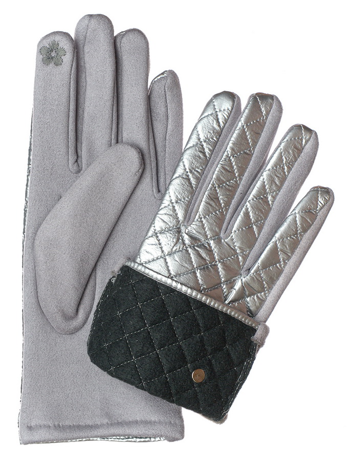 женские перчатки трикотаж ромб на флисе