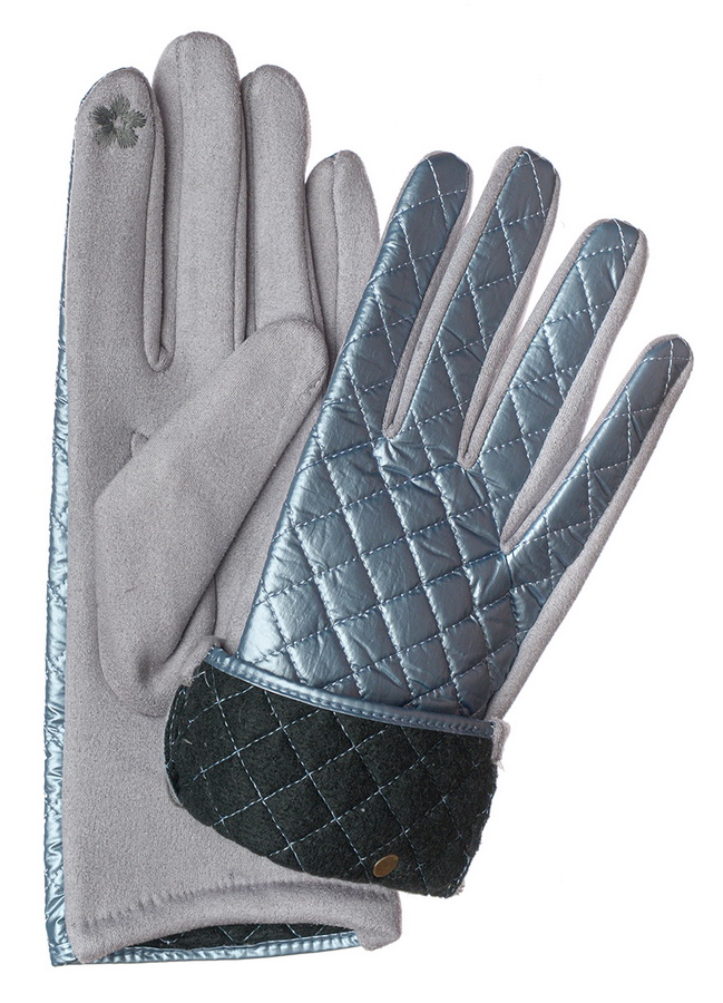 женские перчатки трикотаж ромб на флисе