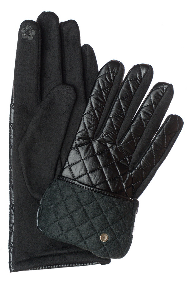 женские перчатки трикотаж ромб на флисе