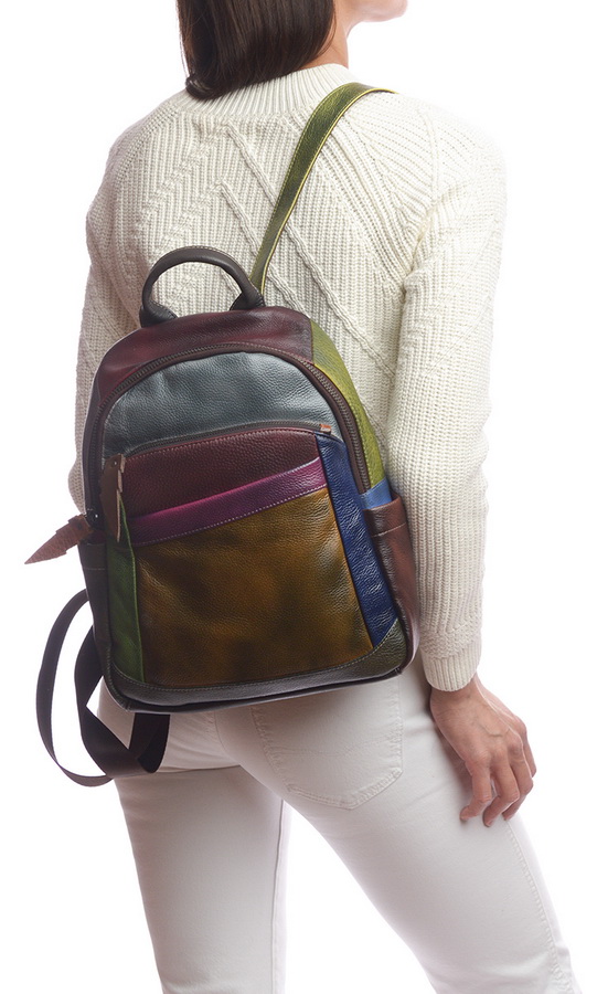 женский рюкзак натуральная кожа kikilok корея