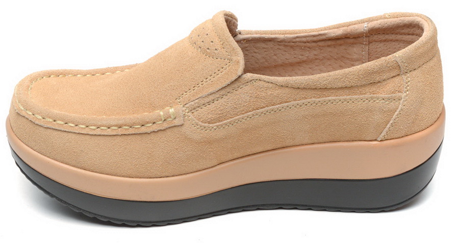 женские мокасины на танкетке натуральная замша binifoot тайвань 