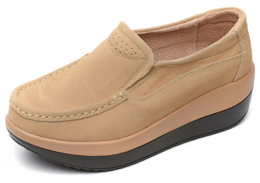 женские мокасины на танкетке натуральная замша binifoot тайвань 