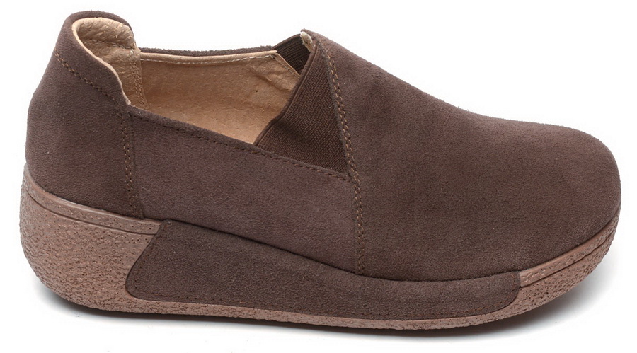 женские мокасины на танкетке натуральная кожа (замша) binifoot/bnf тайвань