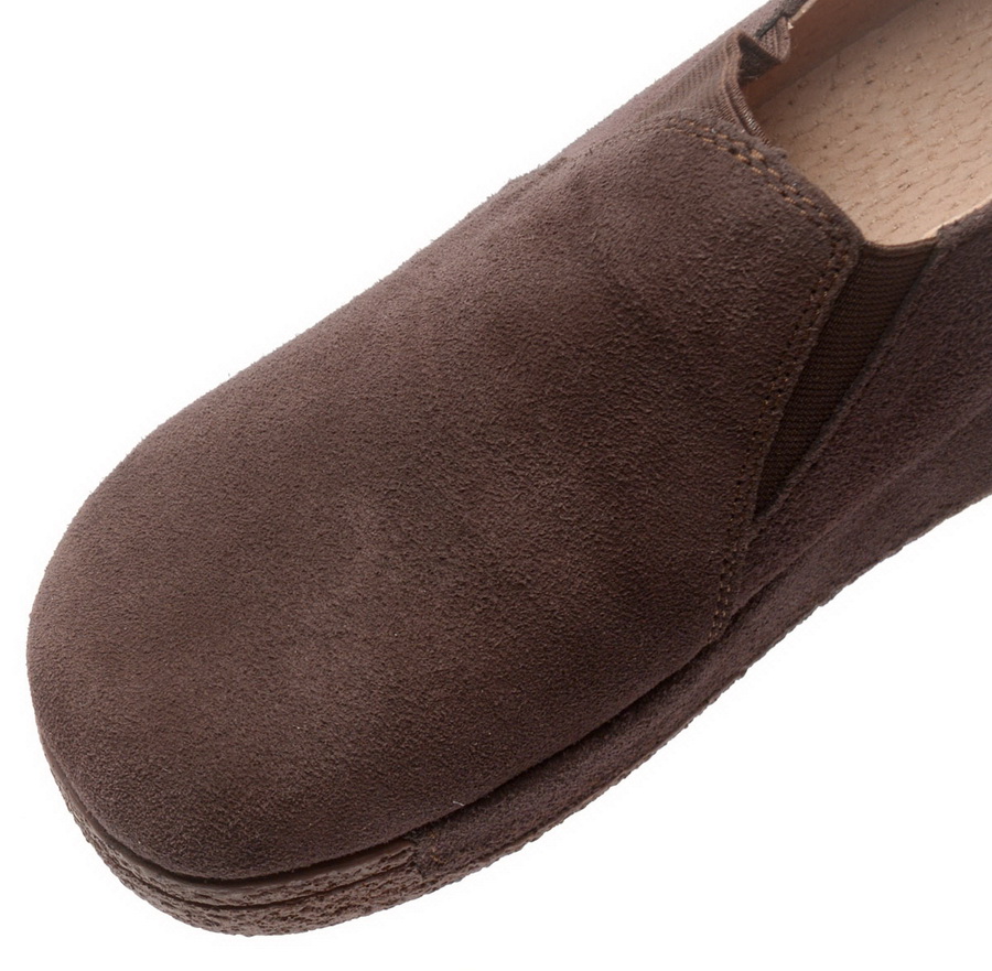 женские мокасины на танкетке натуральная кожа (замша) binifoot/bnf тайвань