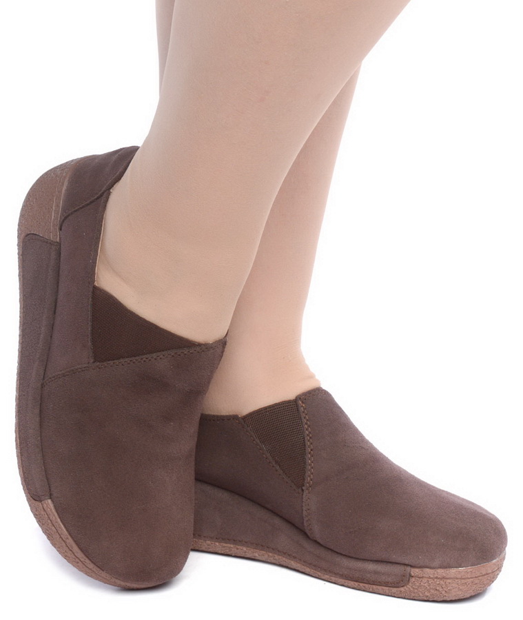 женские мокасины на танкетке натуральная кожа (замша) binifoot/bnf тайвань