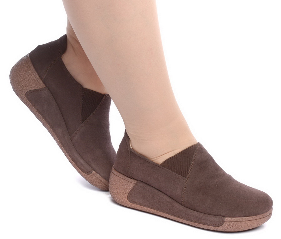 женские мокасины на танкетке натуральная кожа (замша) binifoot/bnf тайвань