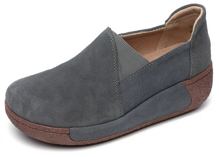 женские мокасины на танкетке натуральная кожа (замша) binifoot/bnf тайвань 