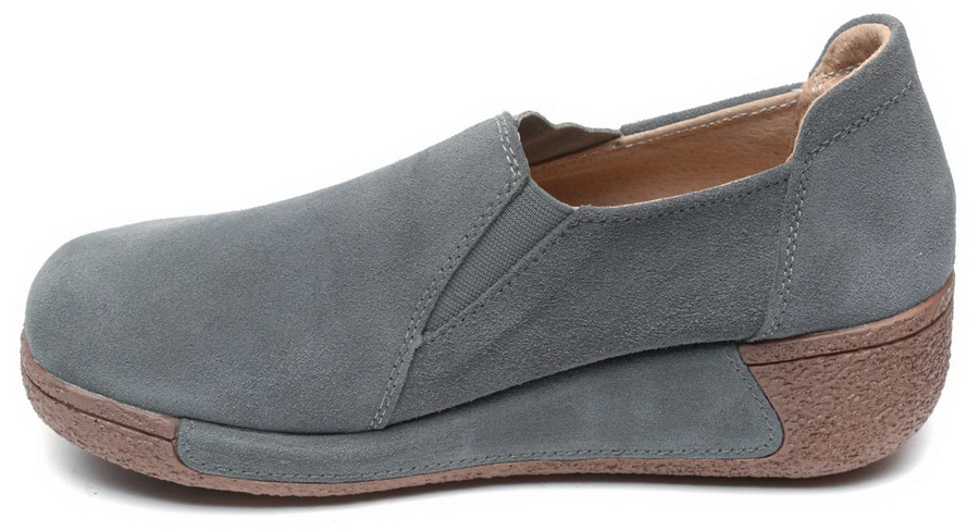 женские мокасины на танкетке натуральная кожа (замша) binifoot/bnf тайвань 