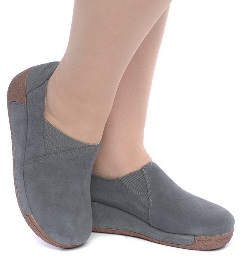 женские мокасины на танкетке натуральная кожа (замша) binifoot/bnf тайвань 