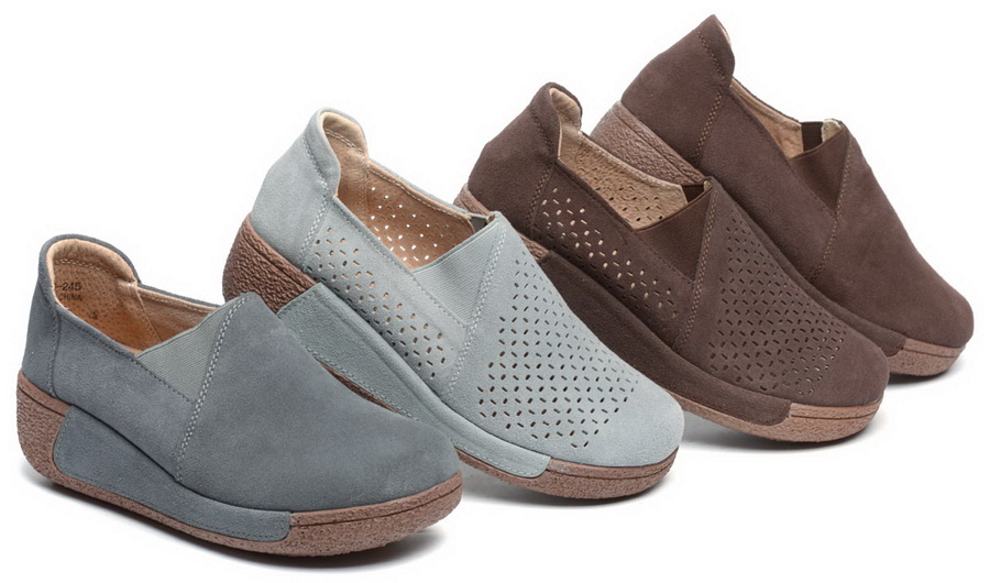 женские мокасины на танкетке натуральная кожа (замша) binifoot/bnf тайвань 