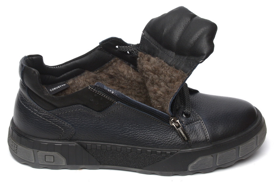 мужские ботинки полуспортивные натуральная кожа / шерсть corvetto