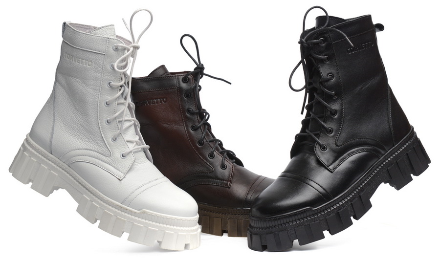 женские ботинки натуральная кожа / натуральный мех corvetto италия